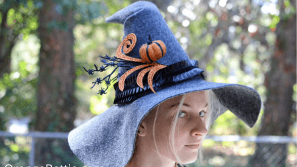 Felt witch hat: DIY felt witch hat Halloween decoration