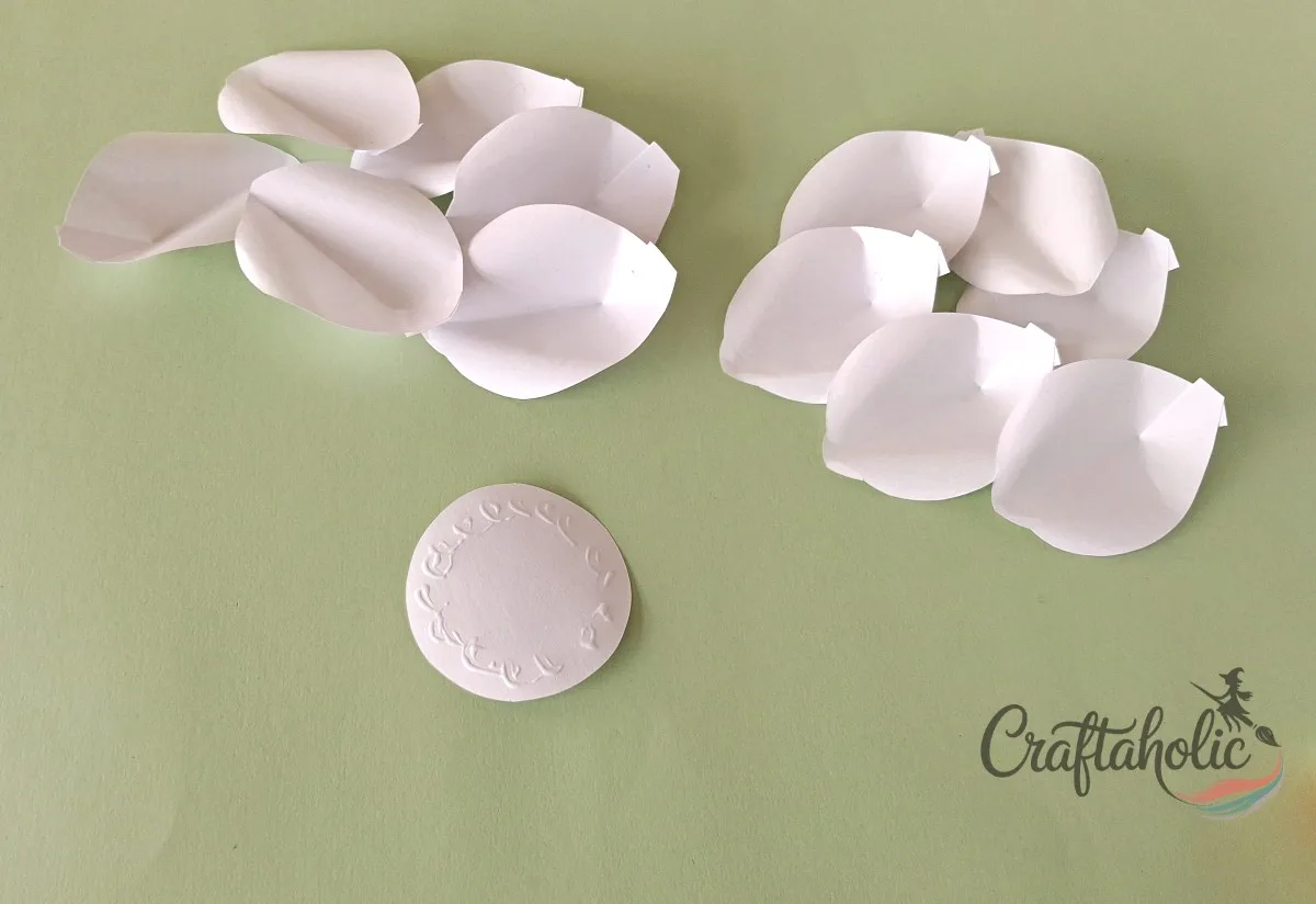 How to Make a Realistic Paper Gardenia Flower 16 Cutting the paper gardenia flower base from white craft paper