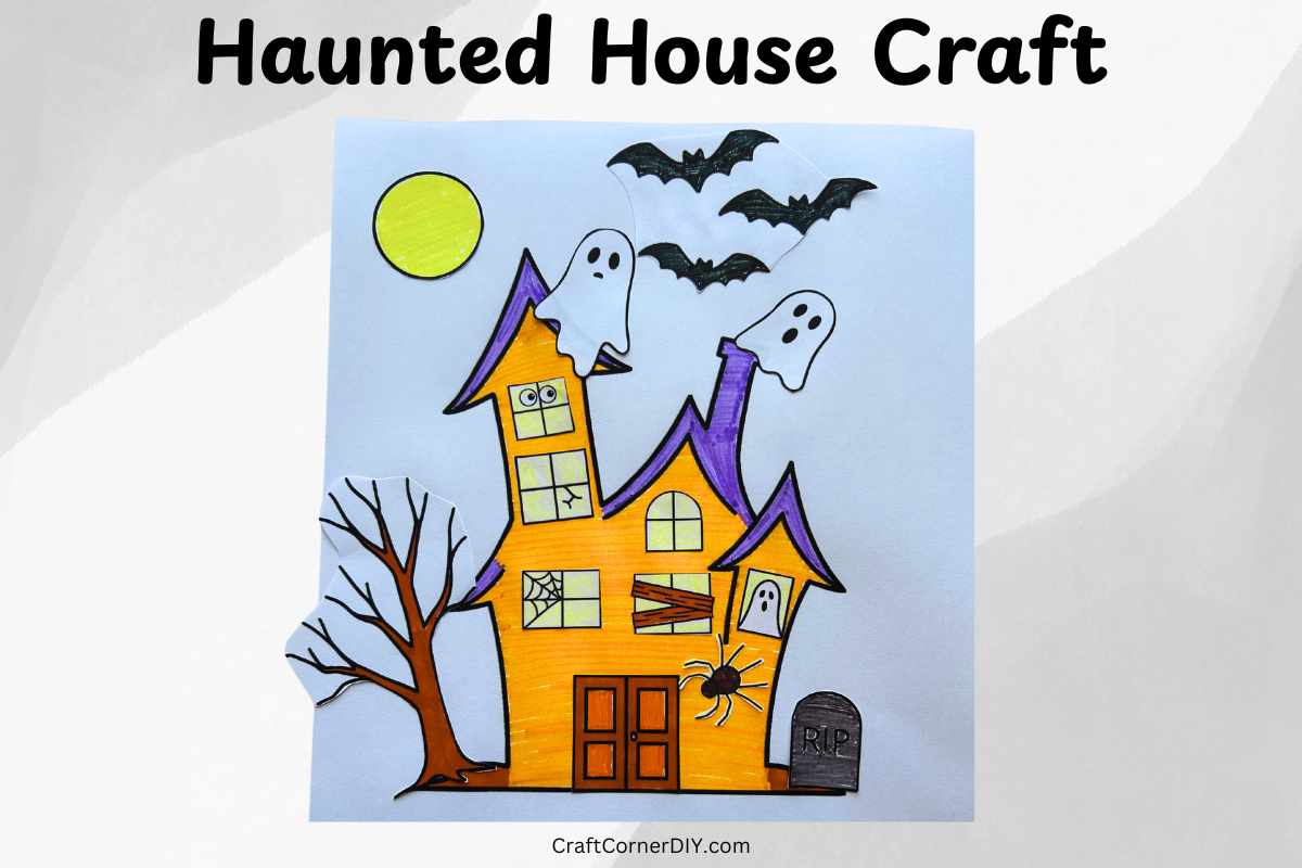 20 Easy Halloween Paper Crafts for Kids to Make at Home 20 Paper haunted house craft: black paper haunted house with glowing windows for kids