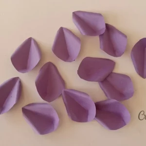 Twelve prepared paper petals for one Halloween paper flower