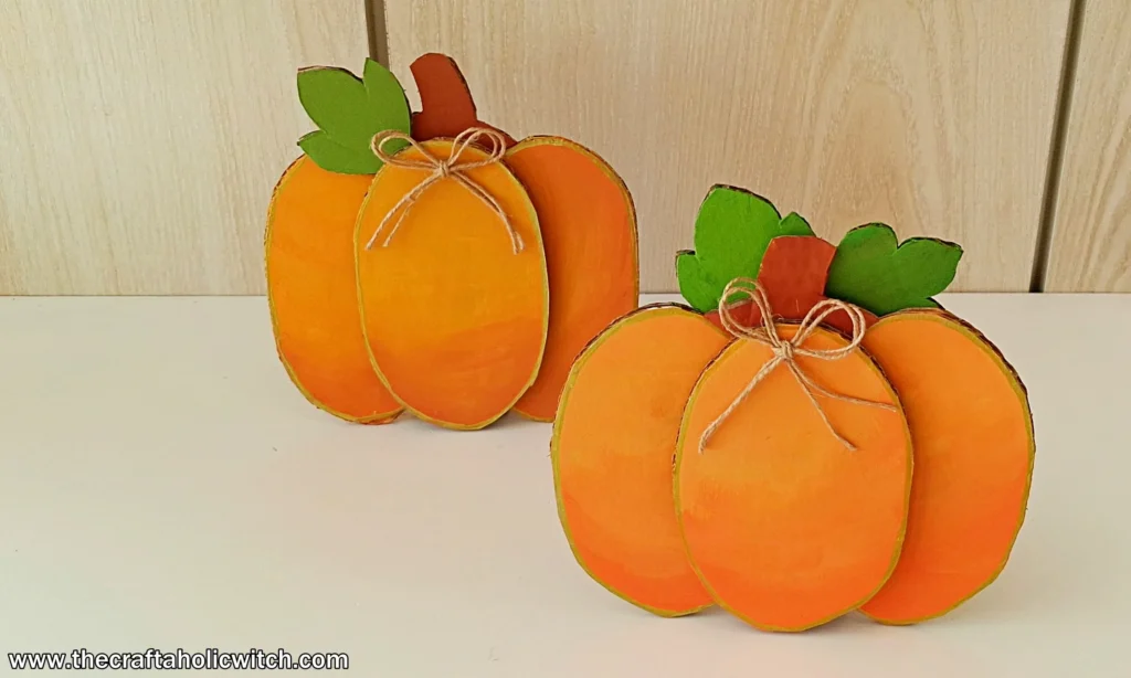 Cardboard Pumpkin Craft That Stands on Its Own (Easy Fall Decor)